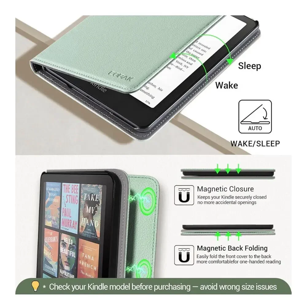 Stand Case for Kindle Paperwhite 12th Gen Sage Hand Strap Hard Shell, Snut Fit